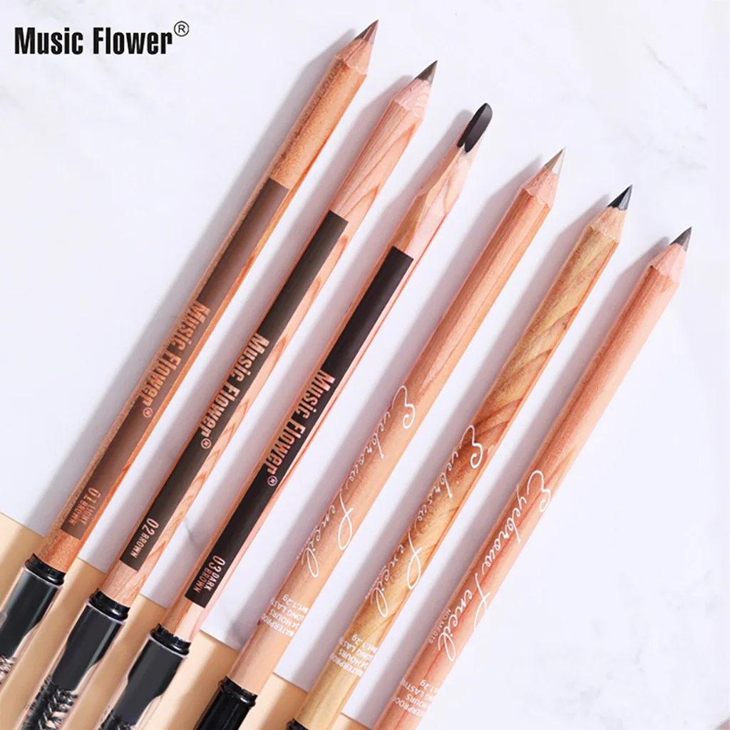 Карандаш для бровей натуральный трехмерный водостойкий с защитой от пота |