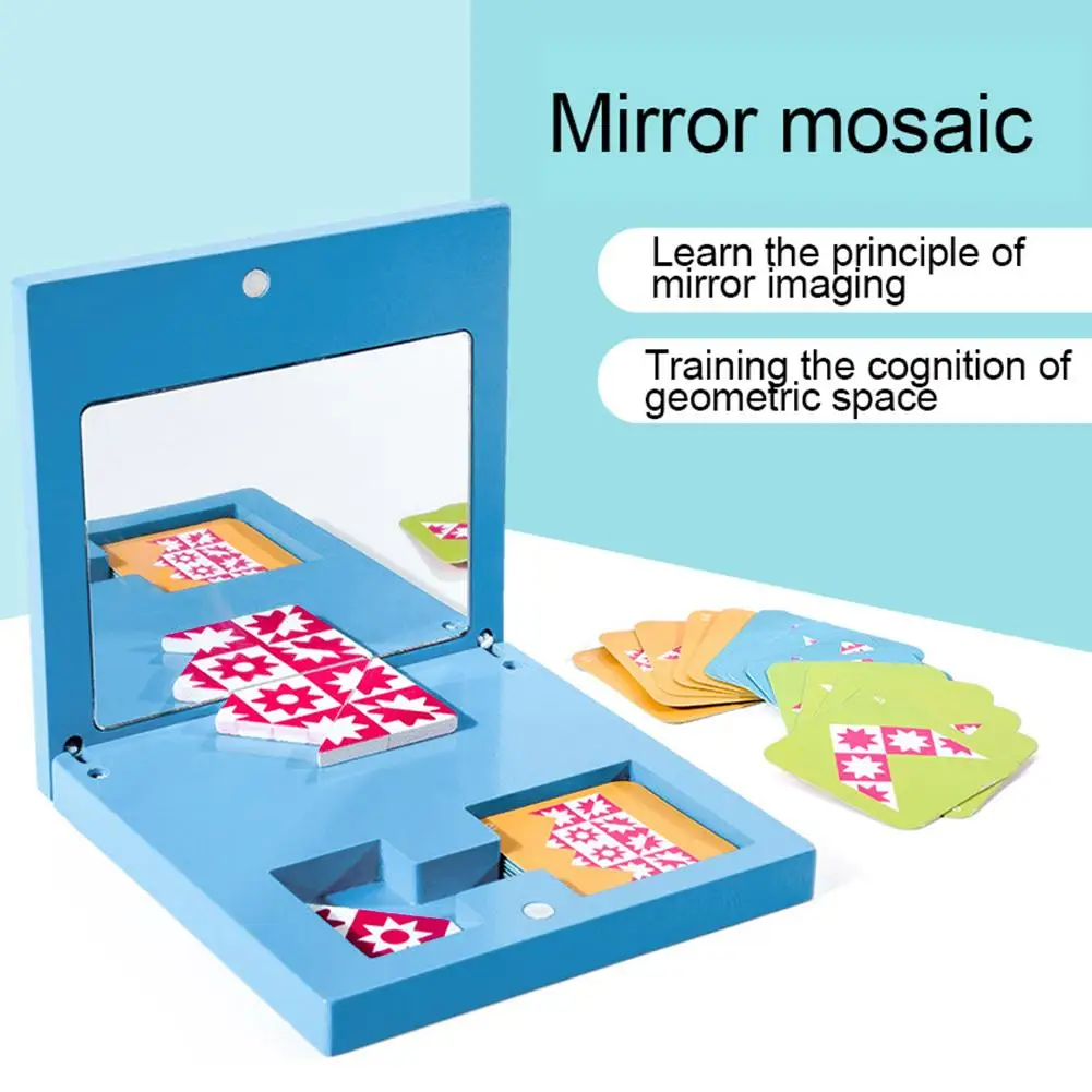 

Wooden Puzzles Game Mirror Imaging Sensory Learning Children Educational Toy