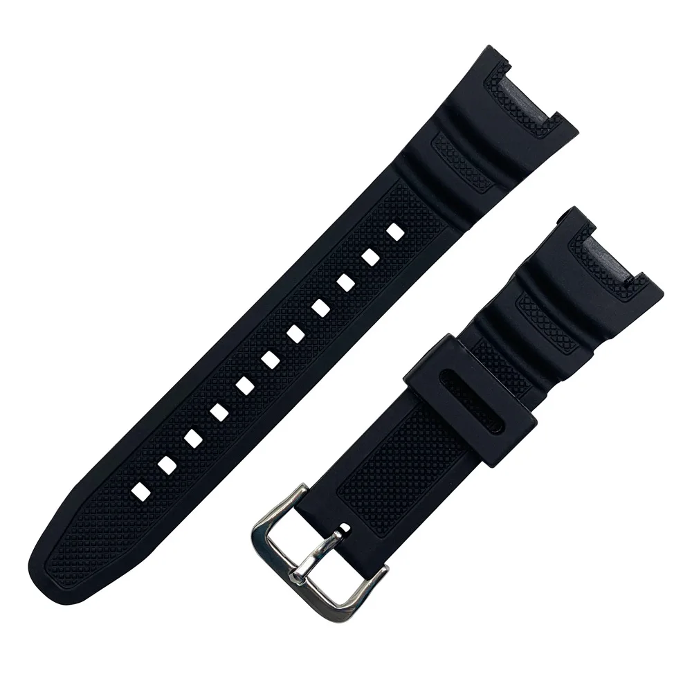 

for Casio SGW-100 SGW100 SGW-200 Rubber Sport Waterproof Replacement Wrist Band Men Women Silicone Bracelet Belt Black Buckle