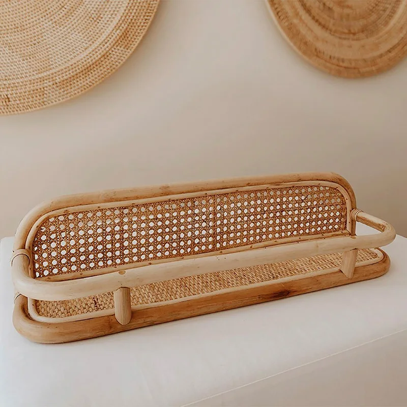 

Настенный ротанговый стеллаж для хранения в скандинавском стиле