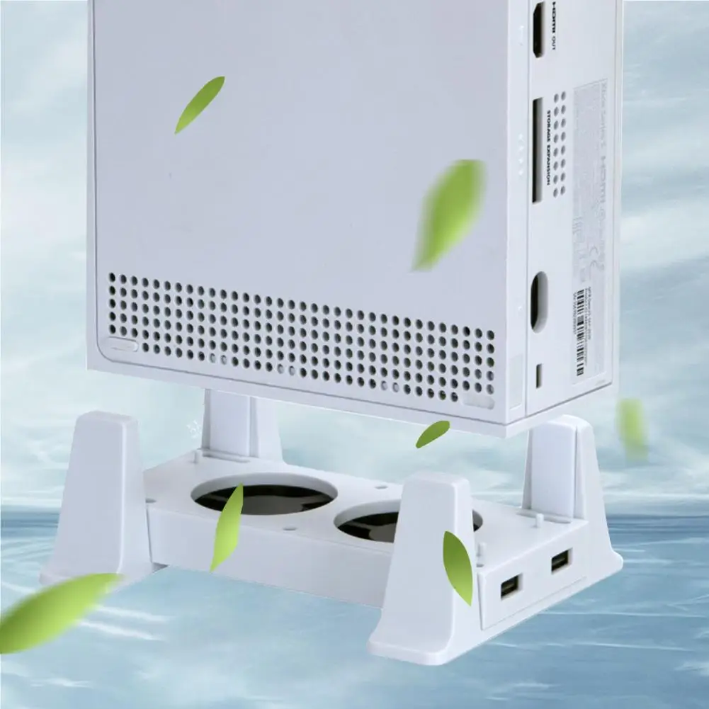 

For Xbox Dual Cooling Fan for Xbox Series S Console Vertical Stand Holder External Cooler 2 USB Ports Fans 3 Speeds for Console