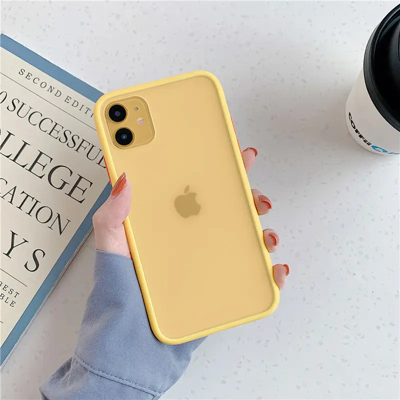 

For iPhone 11 Pro Max 7 8 Plus 12 Mini Clear Cute Candy Color Bumper Shockproof Shockproof Phone Case For iPhone XS Max X XR SE