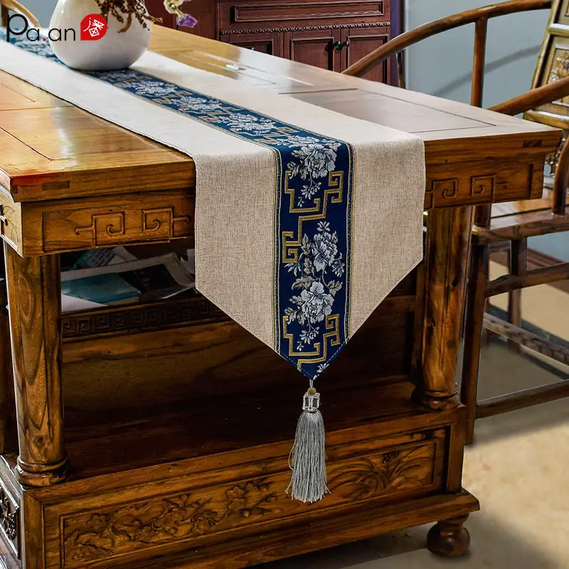 

Скатерти в классическом китайском стиле Дзен, чайный столик, льняной журнальный столик, ТВ-шкаф, свадебное украшение, обеденный Декор