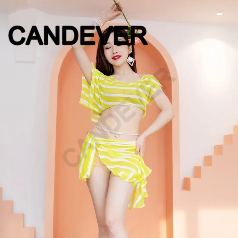 Сексуальный комплект для взрослых восточных танцев живота танца топ в полоску и