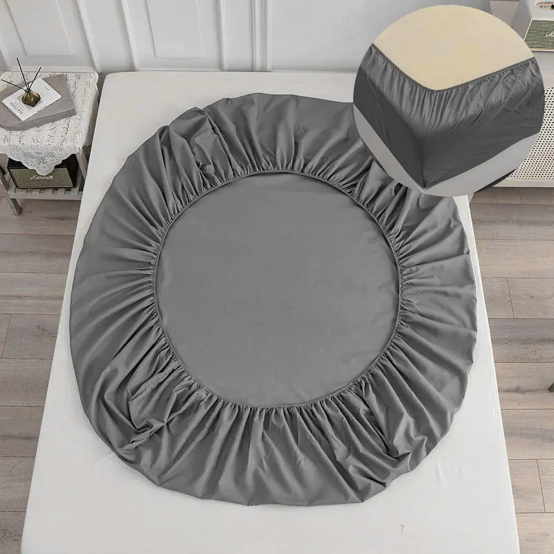 

European Style Bedspread For Bed With Elastic Bed Sheet Breathable Fitted Sheet Solid Color Mattress Cover High End Home Textile