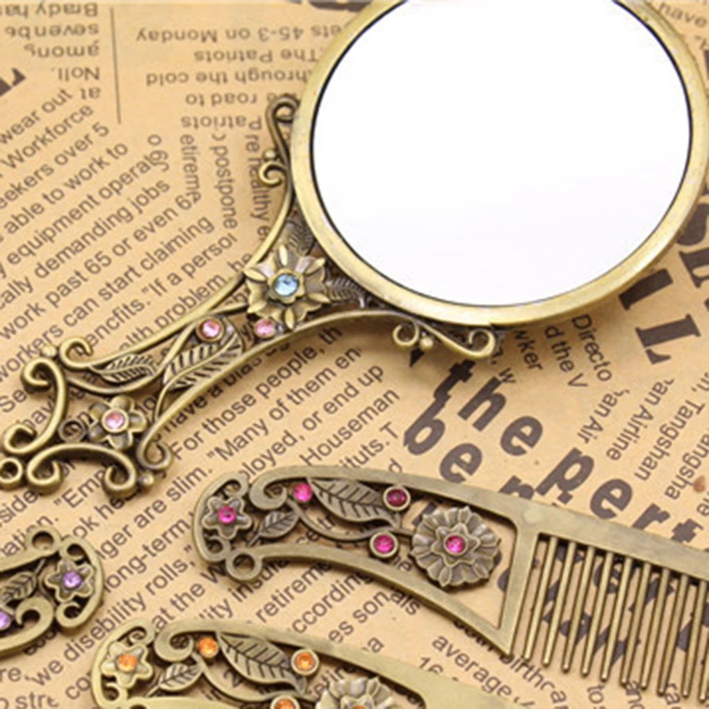 Голубое косметическое зеркало ZOONEW с полыми ручками набор расчесок круглые