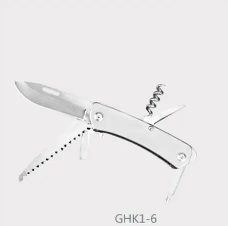 GHK1-6 440C Многофункциональный армейский нож из нержавеющей стали для выживания, складной нож, инструмент для самозащиты, швейцарский нож - Цвет: GHK1-6