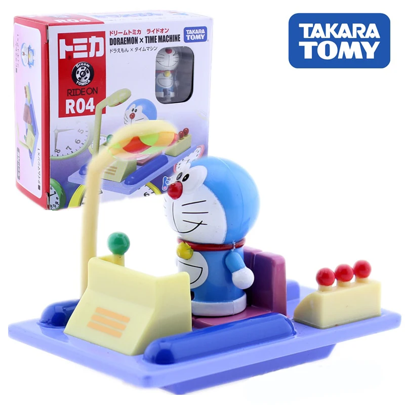 

Takara Tomy Tomica Ride On R04 Doraemon Time Machine Model Kit Jingle Cat Robot Toy CAR Diecast Anime Figure Mould