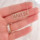 2021 Новое 3D ожерелье с кулоном с полым именем, персонализированное ожерелье с именем из хрусталя на заказ, женский подарок