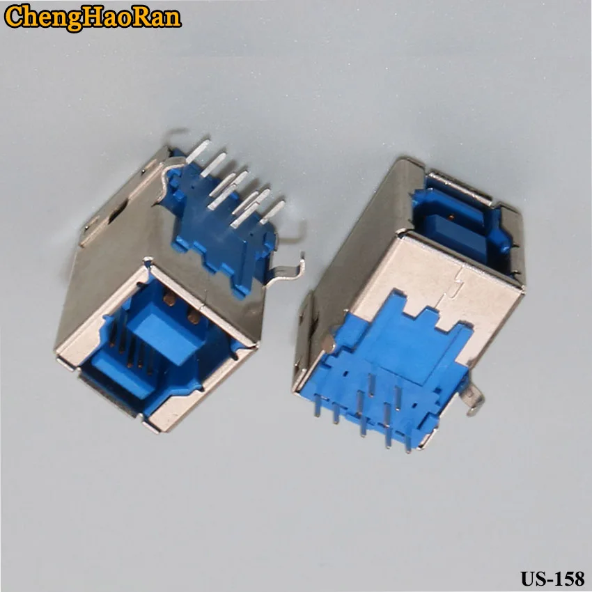 ChengHaoRan 2 шт. синий пластиковый B Женский 3 0 высокоскоростной интерфейс USB Тип порт 90