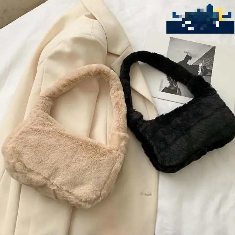 

Lnv Women Bags 2021 Fashion Winter Mini Faux Fur Bags Vintage Women's Small Handbag Underarm Bag Purses Mobile Phone Package