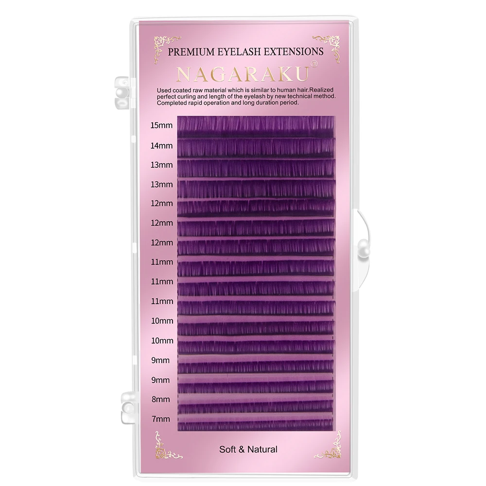 NAGARAKU Микс Ресницы Для Наращивания Макияж Темно коричневый Коричневый Фиолетовый