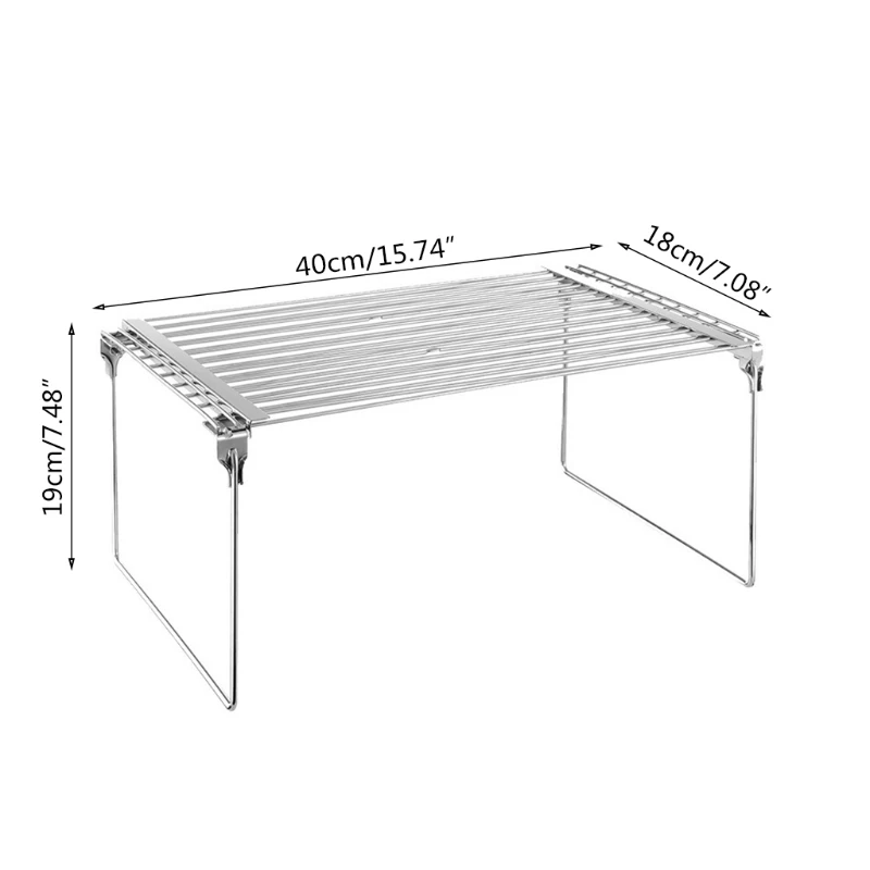 

E8BD 2 in 1 Kitchen Expandable Counter Shelf Stackable Pantry Shelves Carbon Steel Cabinet Shelf Organizers