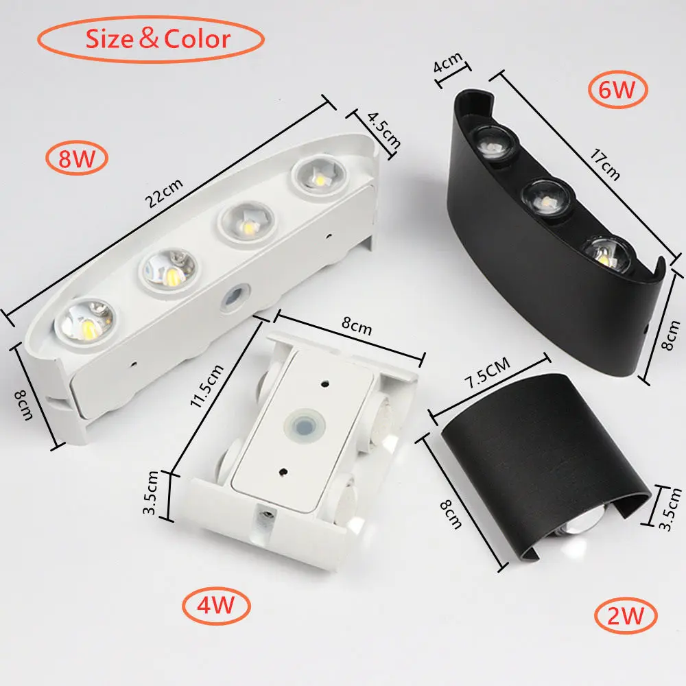 Светодиодный настенный светильник на открытом воздухе Водонепроницаемый