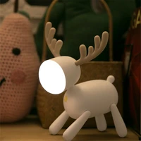 usb rechargeable cute deer led night lights dimmable bedside table desk lamp with timer function for kids room baby nursery