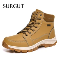 surgut brand mens winter boots warm mens snow boots high quality leather waterproof autumn men breathable boots work shoes