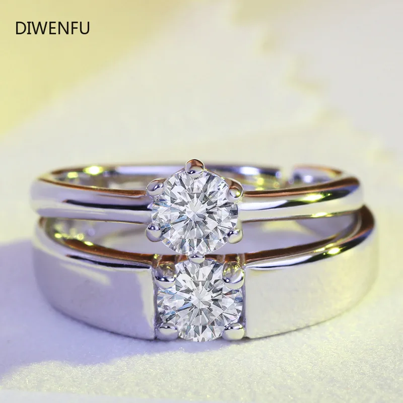 

Silver 925 Jewelry Ring Set for Women Anillos Diamond Engagement Wedding Ring Band Men Wedding Diamond Cute Bridal Sets Jewelry