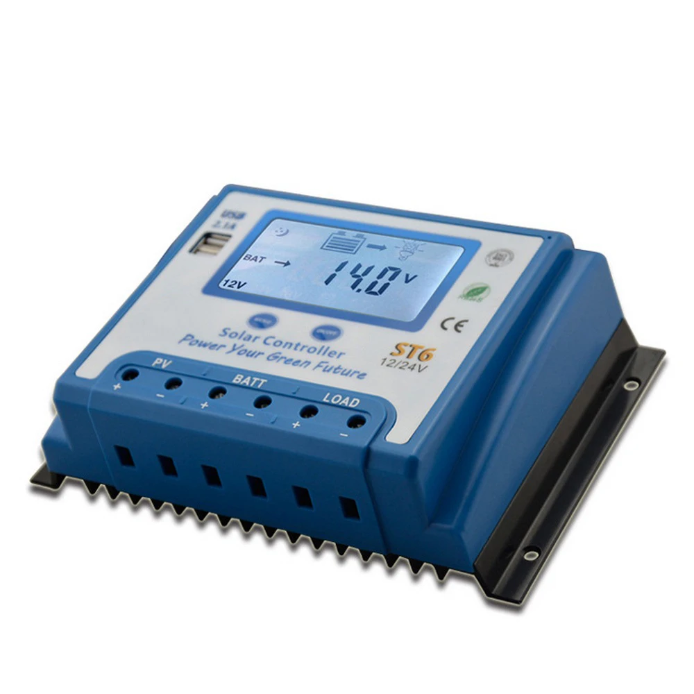 

Solar Controller USB Digital Display ST6 60A Automatic Switching Inverter Controller Fast Charging New Solar Control Instrument
