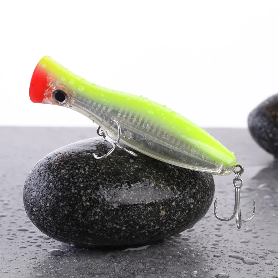 Ходить рыбы Топ воды рыболовная наживка Поппер приманки 12 см 40g жесткие большой