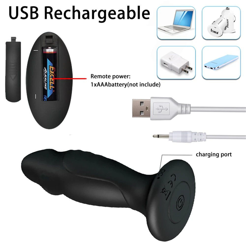 Remote Control Anal Plug Powerful Vibrating Prostate Massager Men Butt Waterproof 12 Speed Anus Vibrator Sex Toys Shop | Красота и