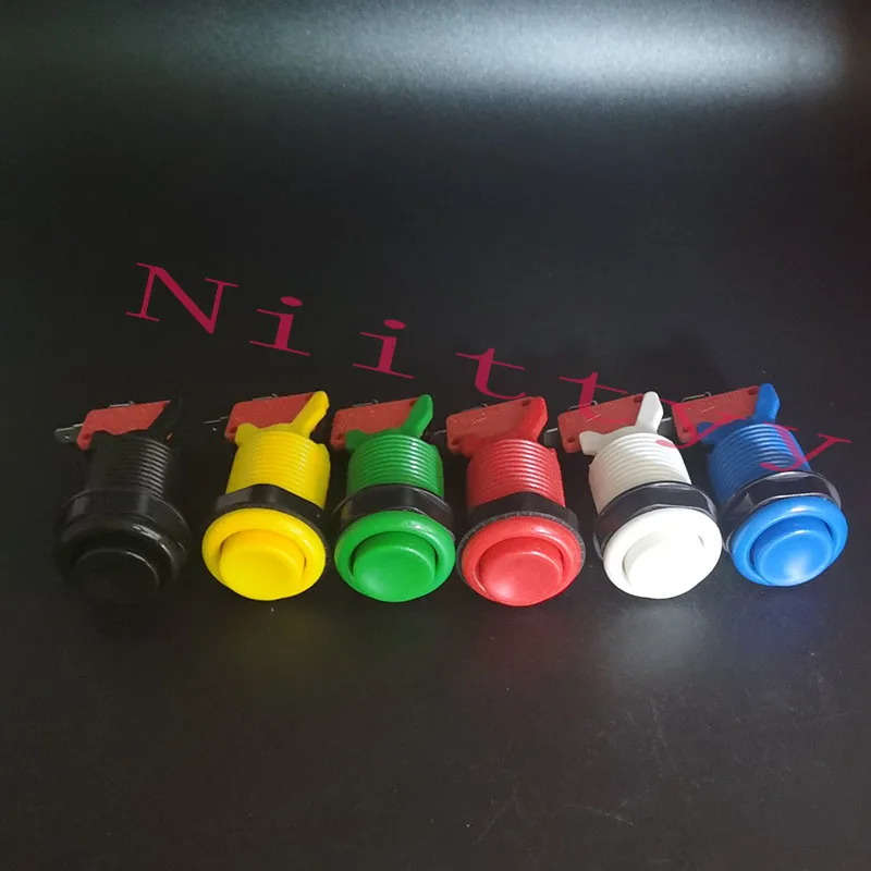 6 шт. кнопка для аркады фиолетовая в американском стиле длинная с переключателем