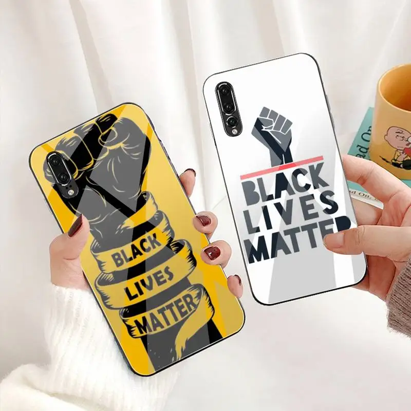 Черный чехол BLM из мягкого закаленного стекла для телефона Huawei P30 P20 P10 lite honor 7A 8X 9 10