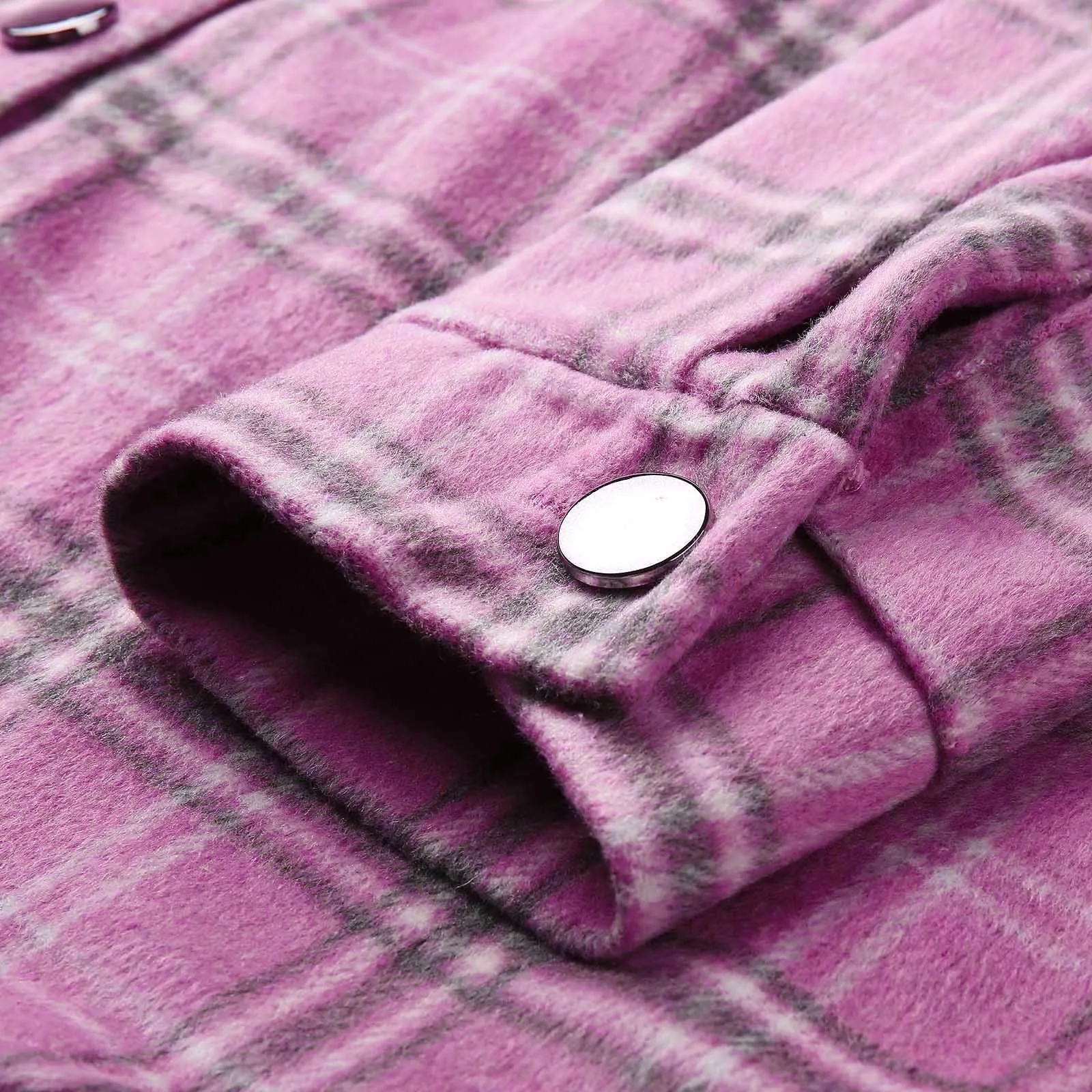 

2021 Women Fashion Plaid Shirt Jacket Turn-down Collar Autumn Oversized Jacket Fashion Long Sleeve Loose Coat Streetwear Female