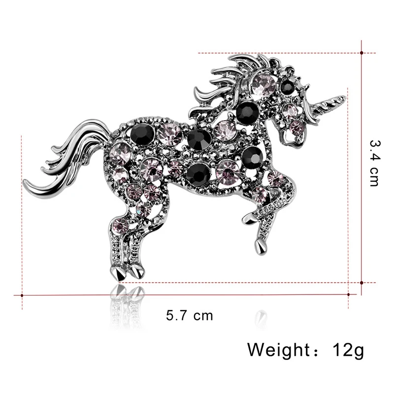 Новый мультфильм сплав зодиака лошадь брошь в виде единорога булавки для женщин