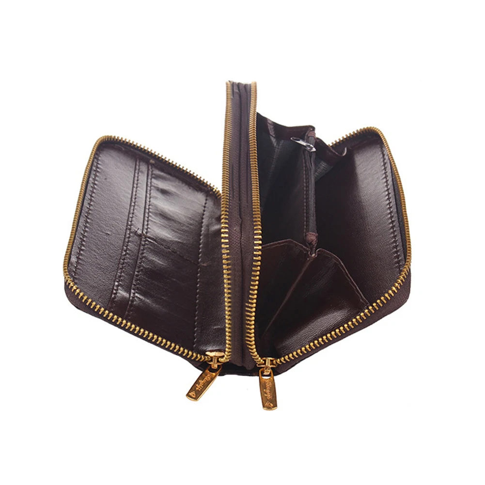 Женский кошелек из искусственной кожи Винтажный Длинный на двойной молнии с