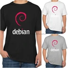 Футболка Comical для мужчин, футболки с принтом Debian Linux, Мужская футболка с круглым вырезом, стильная классическая женская футболка 011957