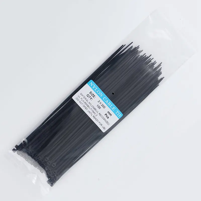 Black 100 шт. самоблокирующиеся Нейлоновые кабельные стяжки многоцелевого использования 8 дюймов провод кабель стяжку Кухня Еда Сумка зажим Пластик Садоводство завод кабельные стяжки - Цвет: Black