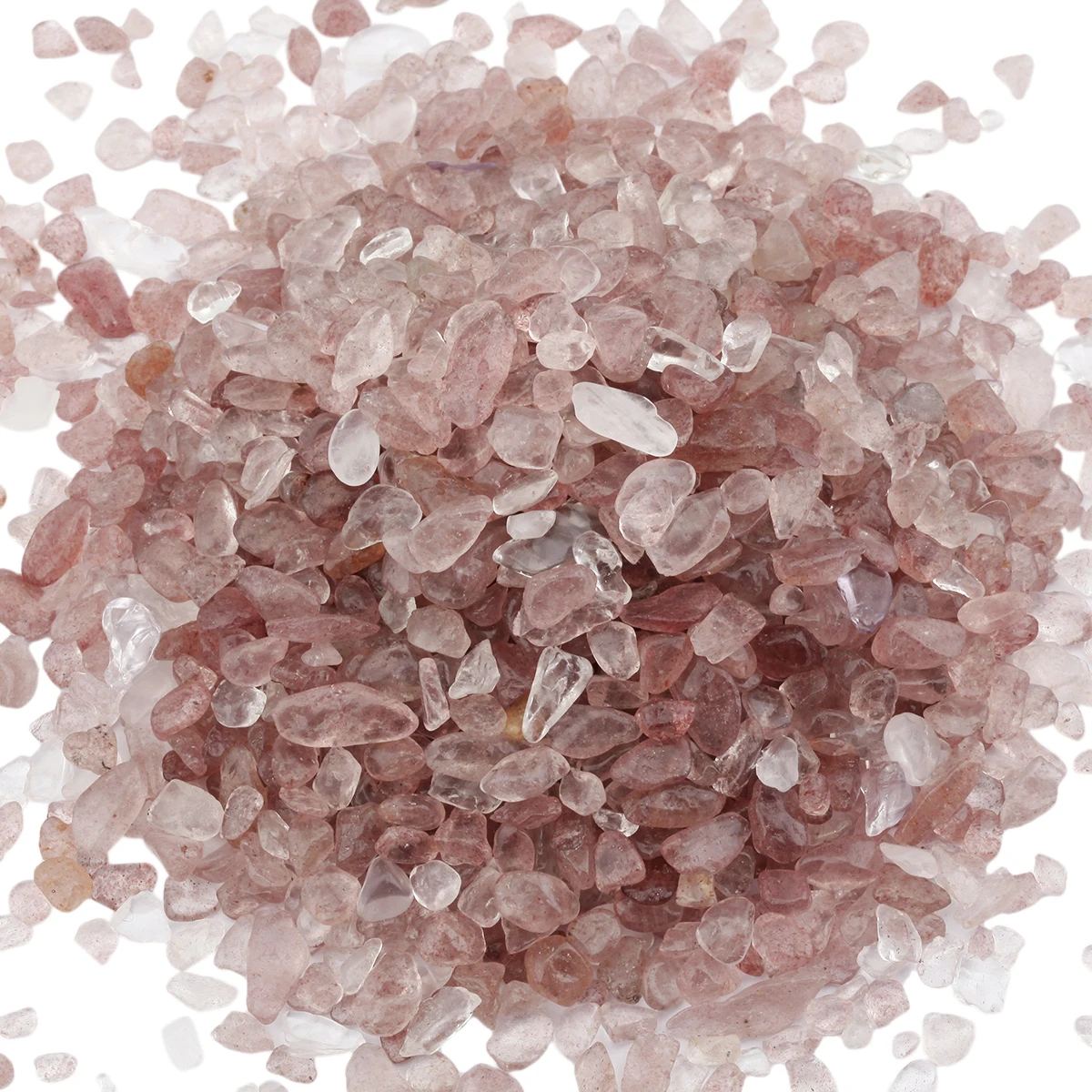 460g Strawberry Quart Crystal Tumbled Stone Chips Crushed Pieces Irregular Stones Beads Jewelry Accessory For Making Decoration