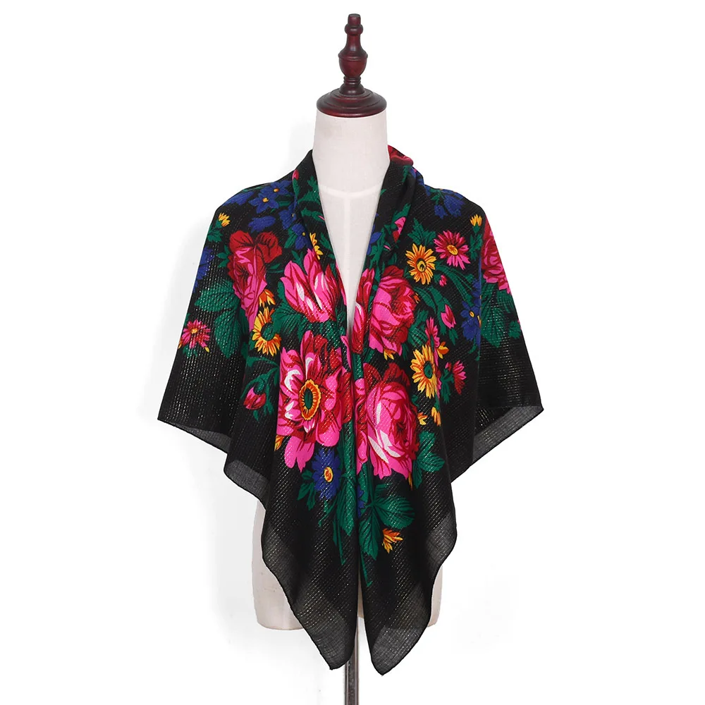 110*110 см российские искусственные квадратные шарфы Женский хиджаб бандана Babushka