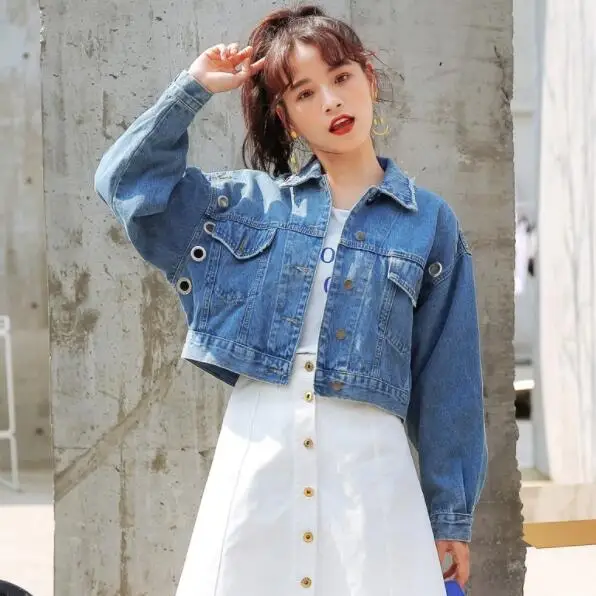 2019 женская джинсовая куртка для корейского готического джинсового пальто весна