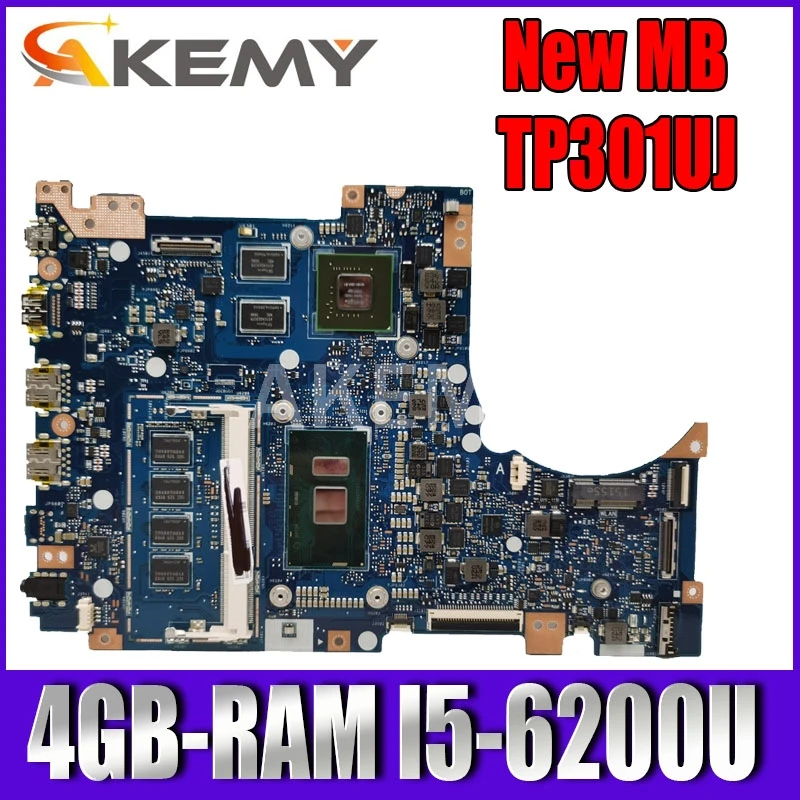 

Akemy TP301UJ материнская плата для ASUS TP301UA Q303UA оригинальная материнская плата 4GB-RAM I5-6200U GT920M-2GB протестирована 100% рабочая материнская плата