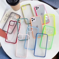 candy color border shockproof phone case for iphone 12 13 mini 11 pro max xr x xs max 7 8 plus se 2020 clear back cover