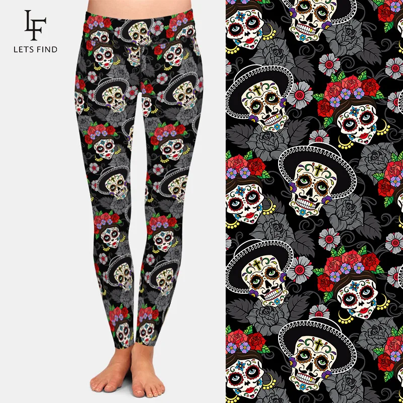 Леггинсы LETSFIND женские с завышенной талией модные мягкие облегающие 3d-рисунком