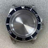 40mm aluminum bezel sapphire flat glass watch case for nh35nh364r36 watch movement parts
