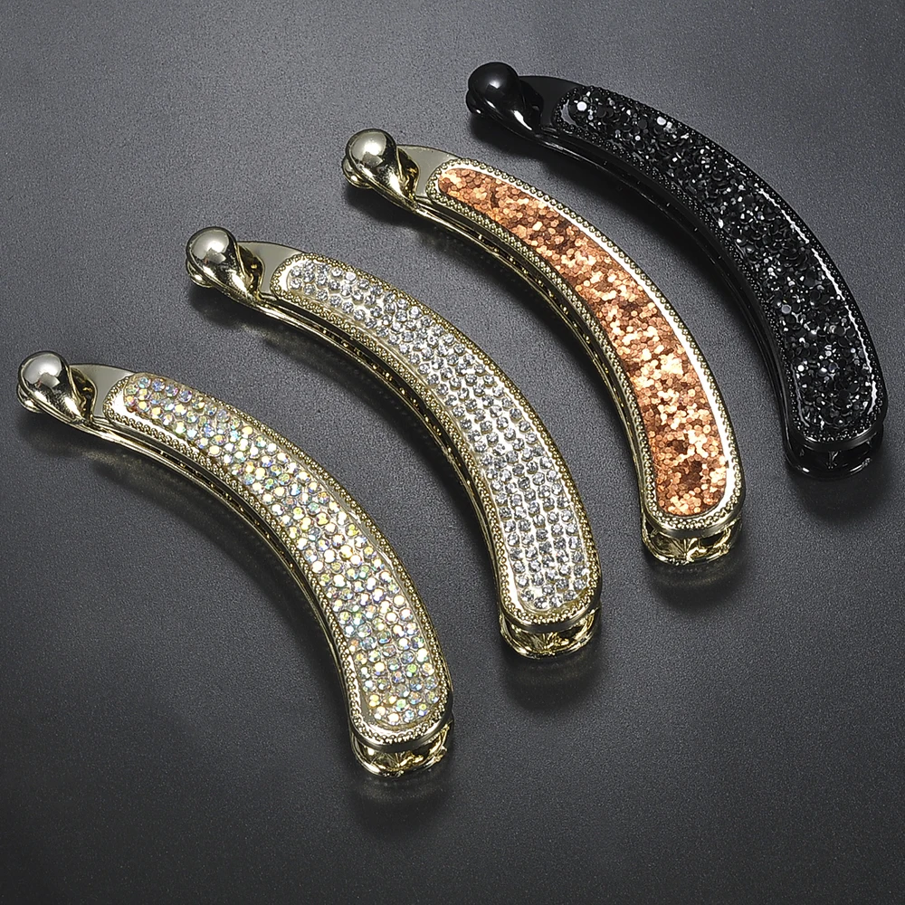 

Shining Rhinestone Women Girls Hairpins Banana Barrettes Clip Korean Style for Elegant Female Hair Clip Hair Accessories