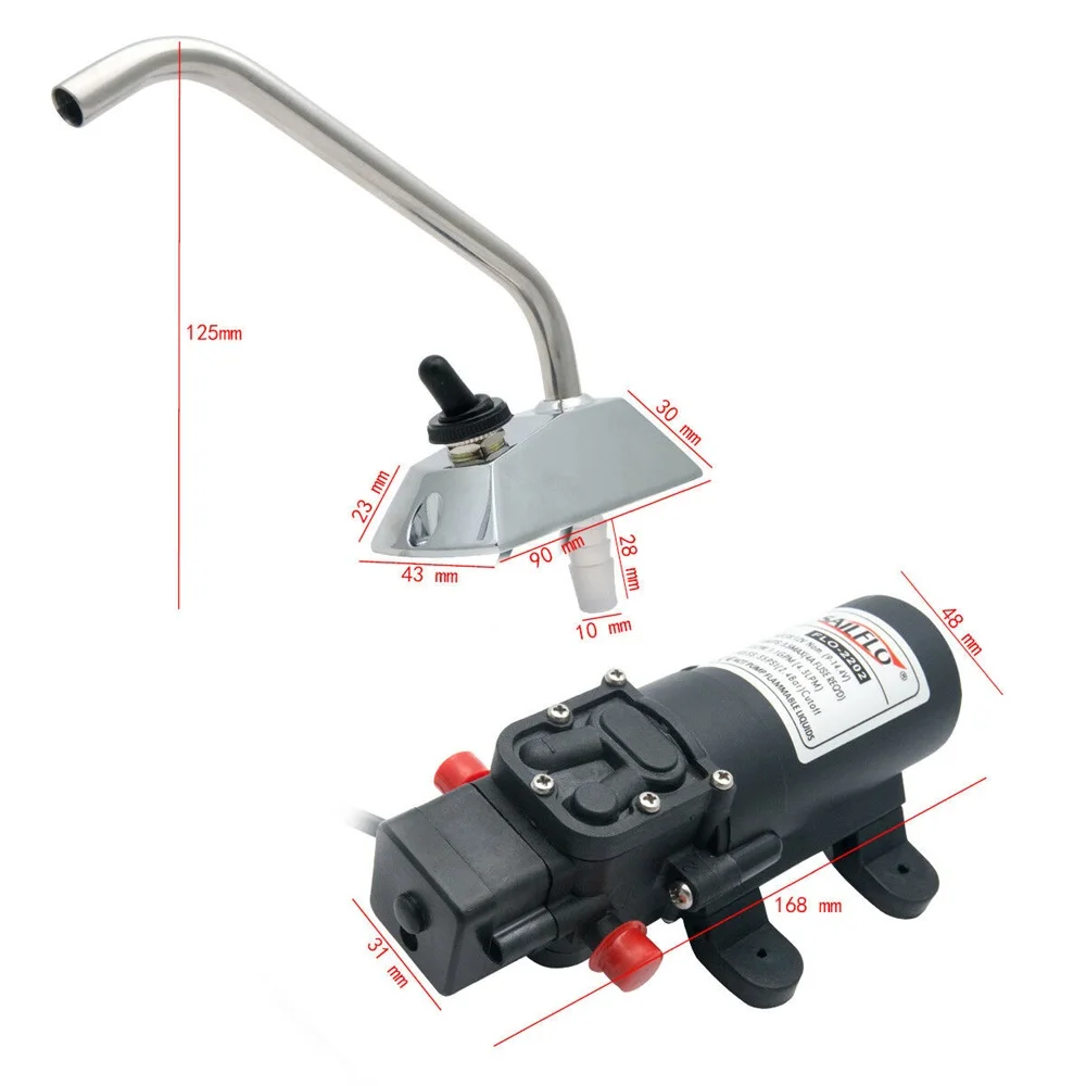 12V самовсасывающий кухня Электрический водяной насос кран s образной
