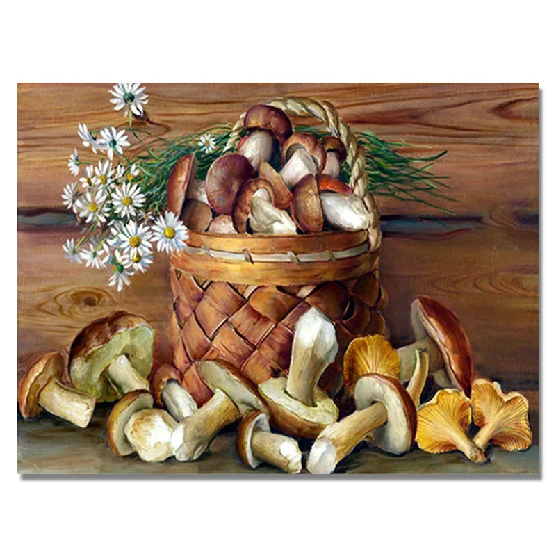 Кухонный декор алмазная живопись вышивка крестиком гриб 5D сделай сам еда Круглая