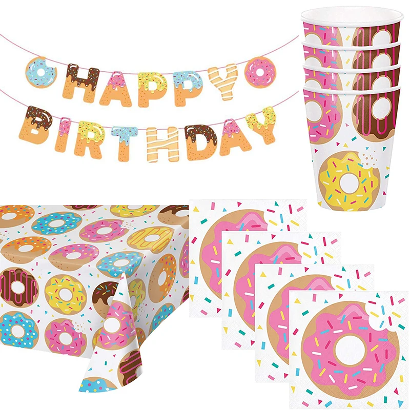 

Украшение на детский день рождения Пончик принадлежности для тематической вечеринки пончик День Рождения украшения принадлежности