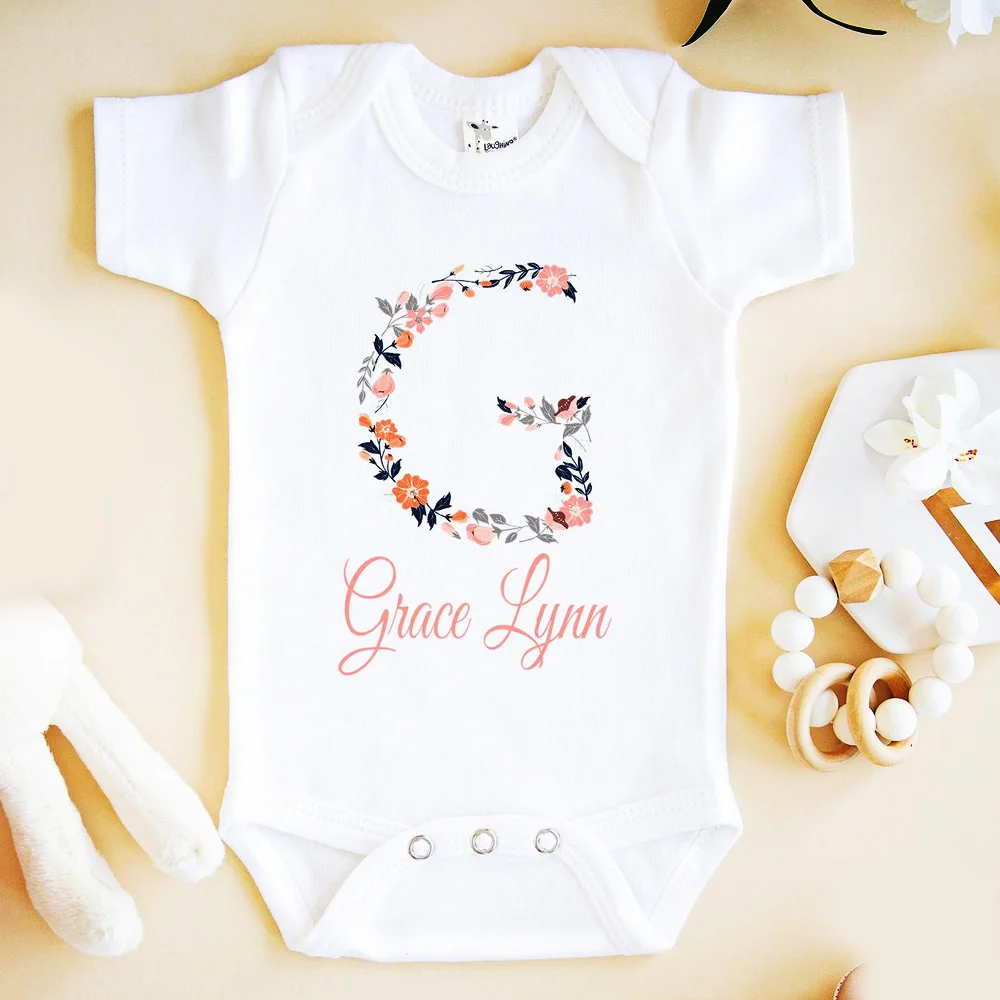 Персонализированные детские комбинезоны с цветочным рисунком