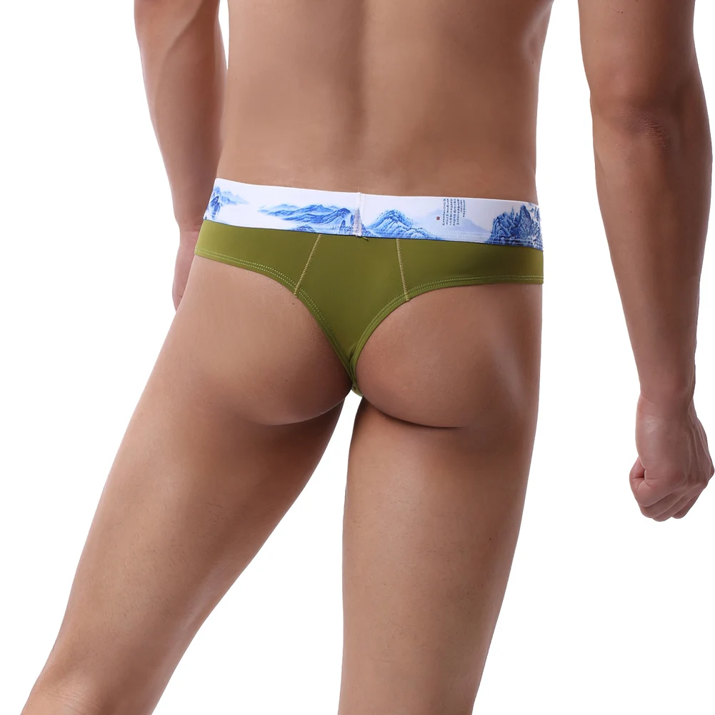 

Men Underwear Jockstrap Briefs Breathable Stretchy Underpants Comfortable Thong -OPK