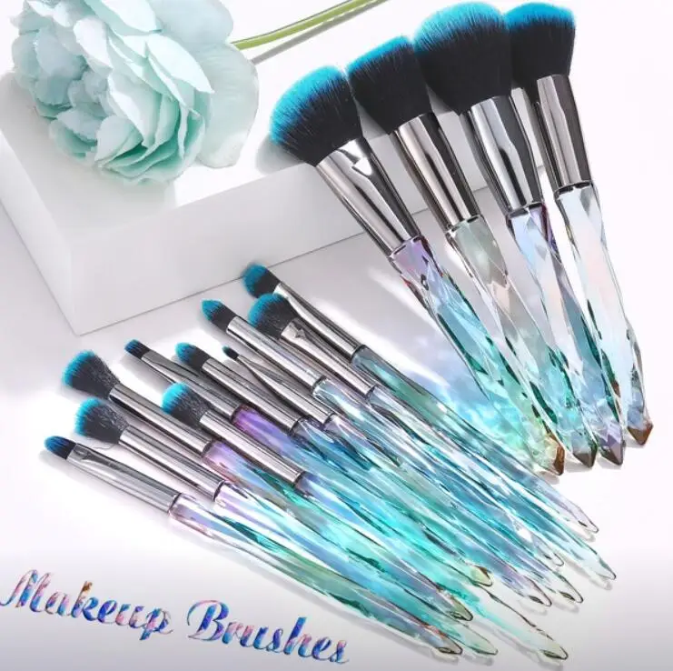 10 шт алмазные профессиональный набор косметических кистей для макияжа пудры