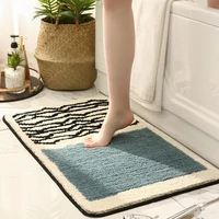 abstract line square household flocking carpet door mat floor mat into the door bedroom bathroom absorbent non slip floor mat