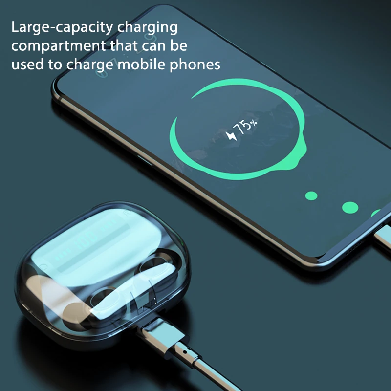 V11 TWS Bluetooth 5 0 наушники с микрофоном 4000 мАч charing чехол HD стерео светодиодный дисплей