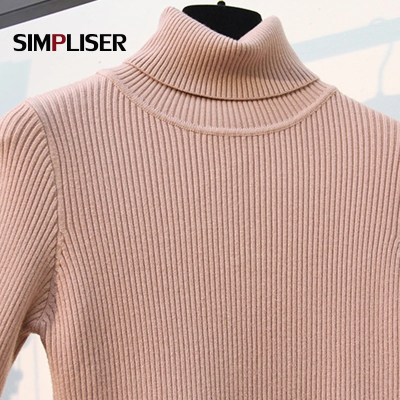 Базовые Женские зимние свитера пуловеры водолазка с длинным рукавом Женский