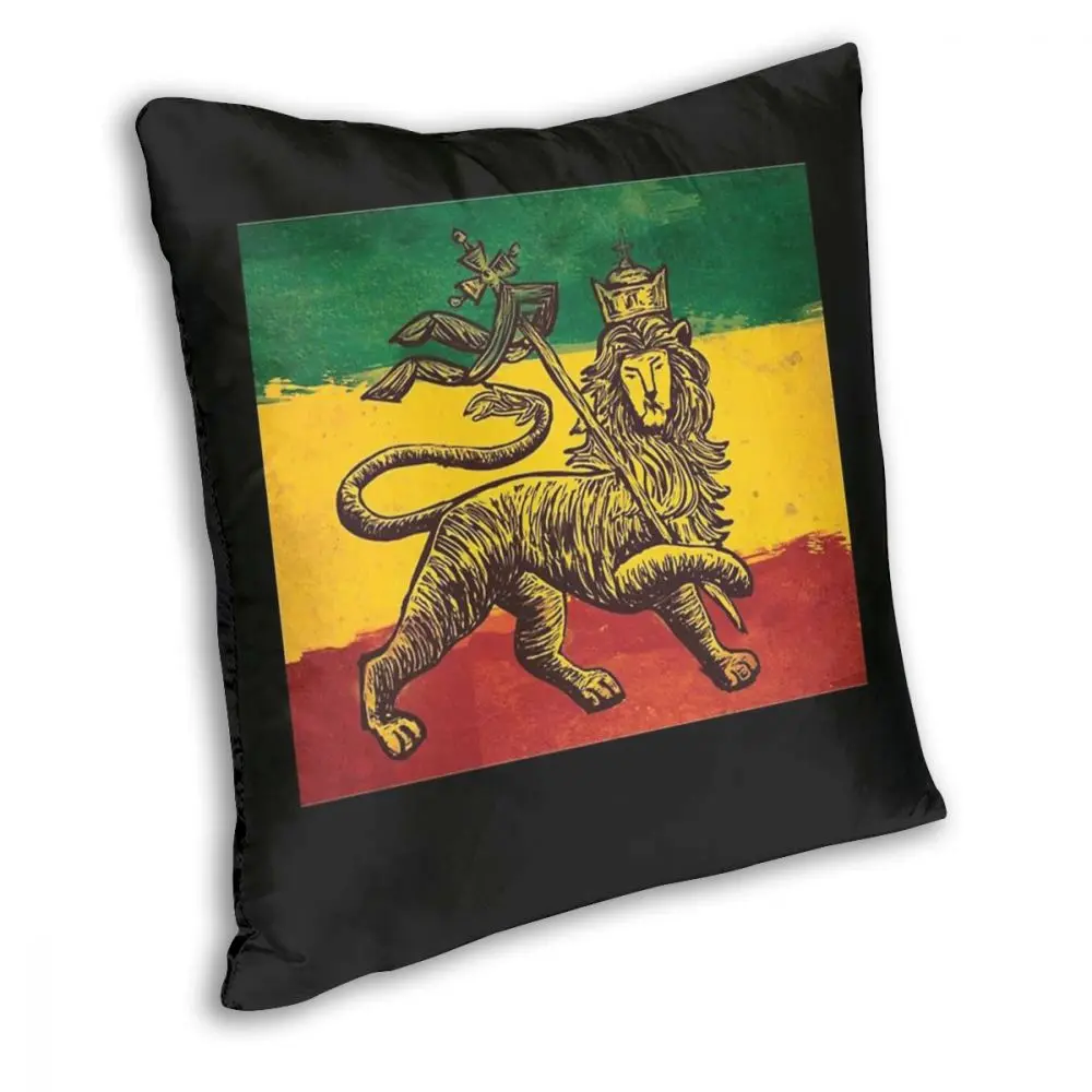 Rasta Flag Throw Pillow Cover Polyester Reggae Lion Rastafarian Jamaica Funny Pillowcover Home Decor | Дом и сад
