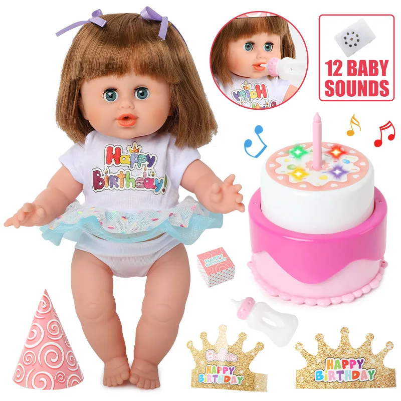 14 дюймов Кукла реборн силиконовая bebe 36 см реалистичные детские звуки День